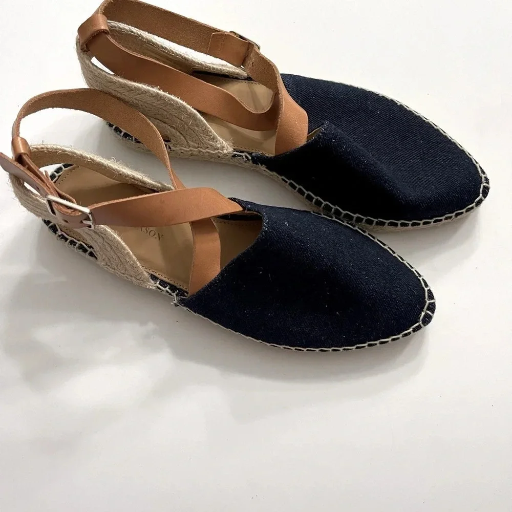 Matt Bernson women's 7 corsica ankle strap espadrilles in dark denim